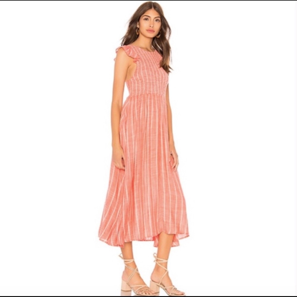 Free People Chambray Butterflies Midi Dress